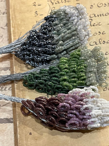 Antique French Glass Beaded sets of Leaves for Funeral Wreath & Flower Making