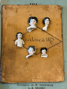 Antique German Painted Doll heads with Shoulders - A7
