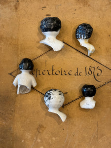 Antique German Painted Doll heads with Shoulders - A7