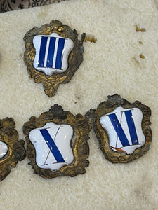 BLUE and WHITE French Enamel Numbers - 1700 - 1800's