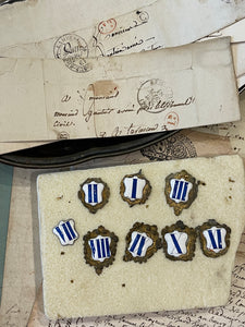 BLUE and WHITE French Enamel Numbers - 1700 - 1800's