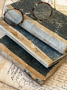 Antique 1805 - 1833 French Blue Paste Paper Books