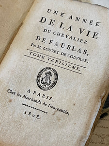Antique 1805 - 1833 French Blue Paste Paper Books