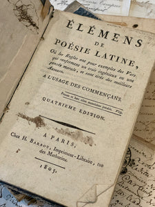 Antique 1805 - 1833 French Blue Paste Paper Books