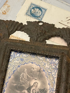 1800's - 1900's Pieced French Religious Icon