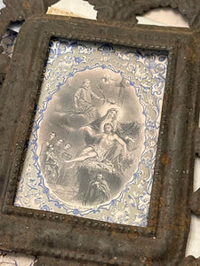 1800's - 1900's Pieced French Religious Icon