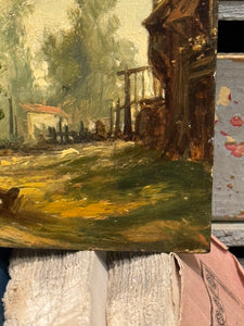 1800's Antique French Barbizon School Oil Painting