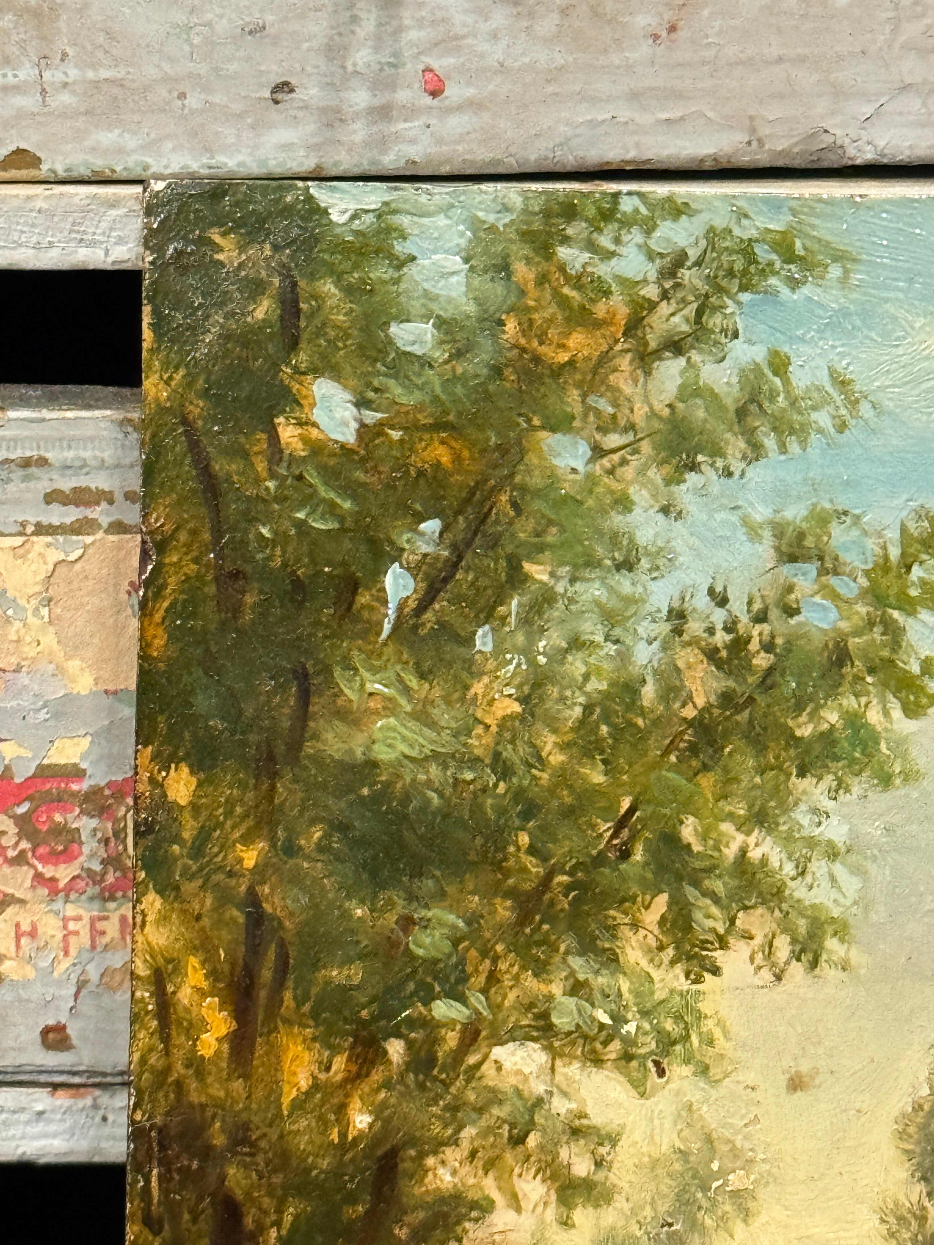 1800's Antique French Barbizon School Oil Painting