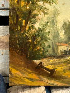 1800's Antique French Barbizon School Oil Painting