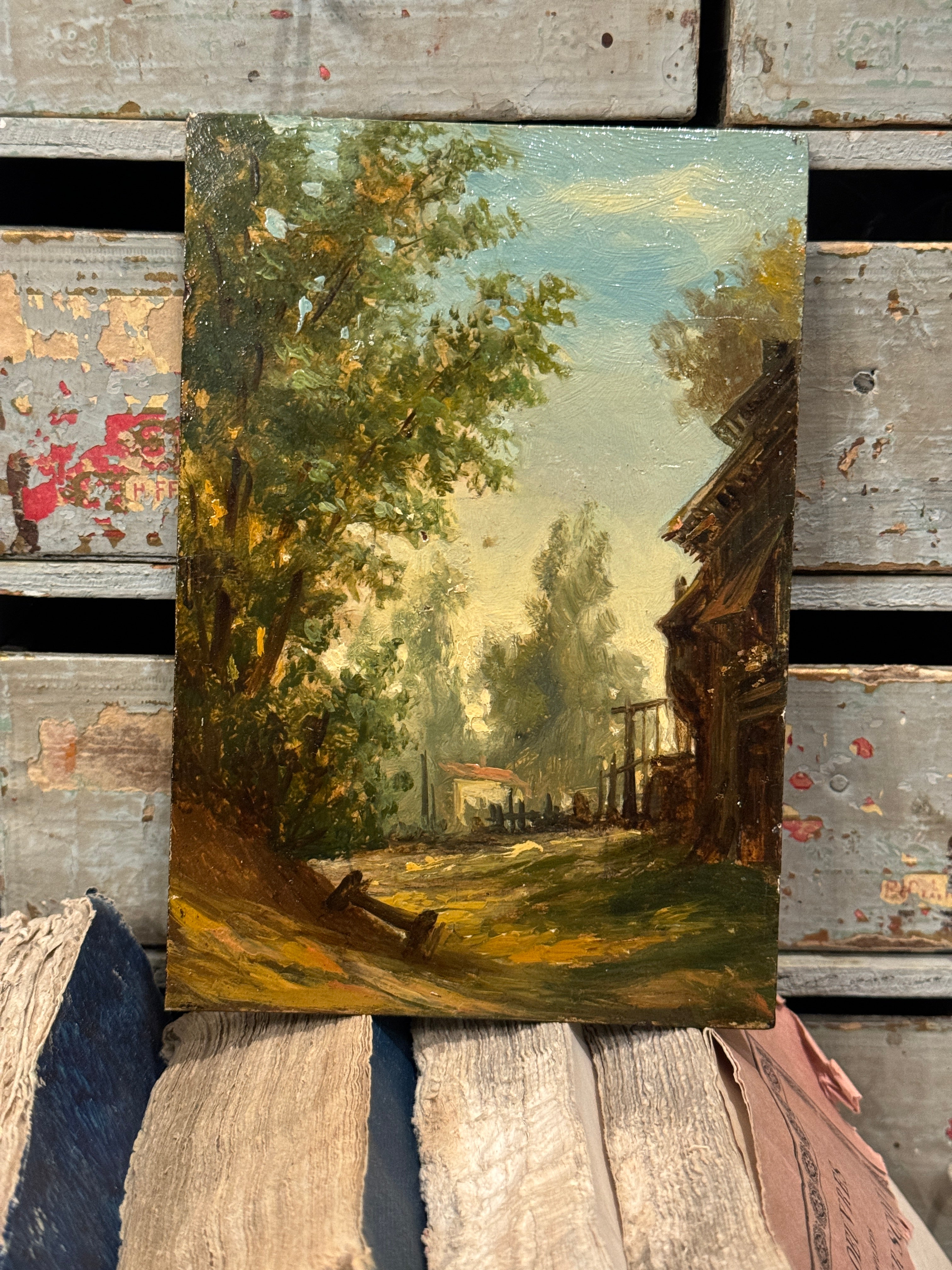 1800's Antique French Barbizon School Oil Painting