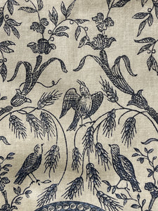 Beautiful Vintage French Blue Cotton Toile