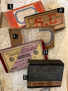 Original Antique French Paper Boxes - Set S