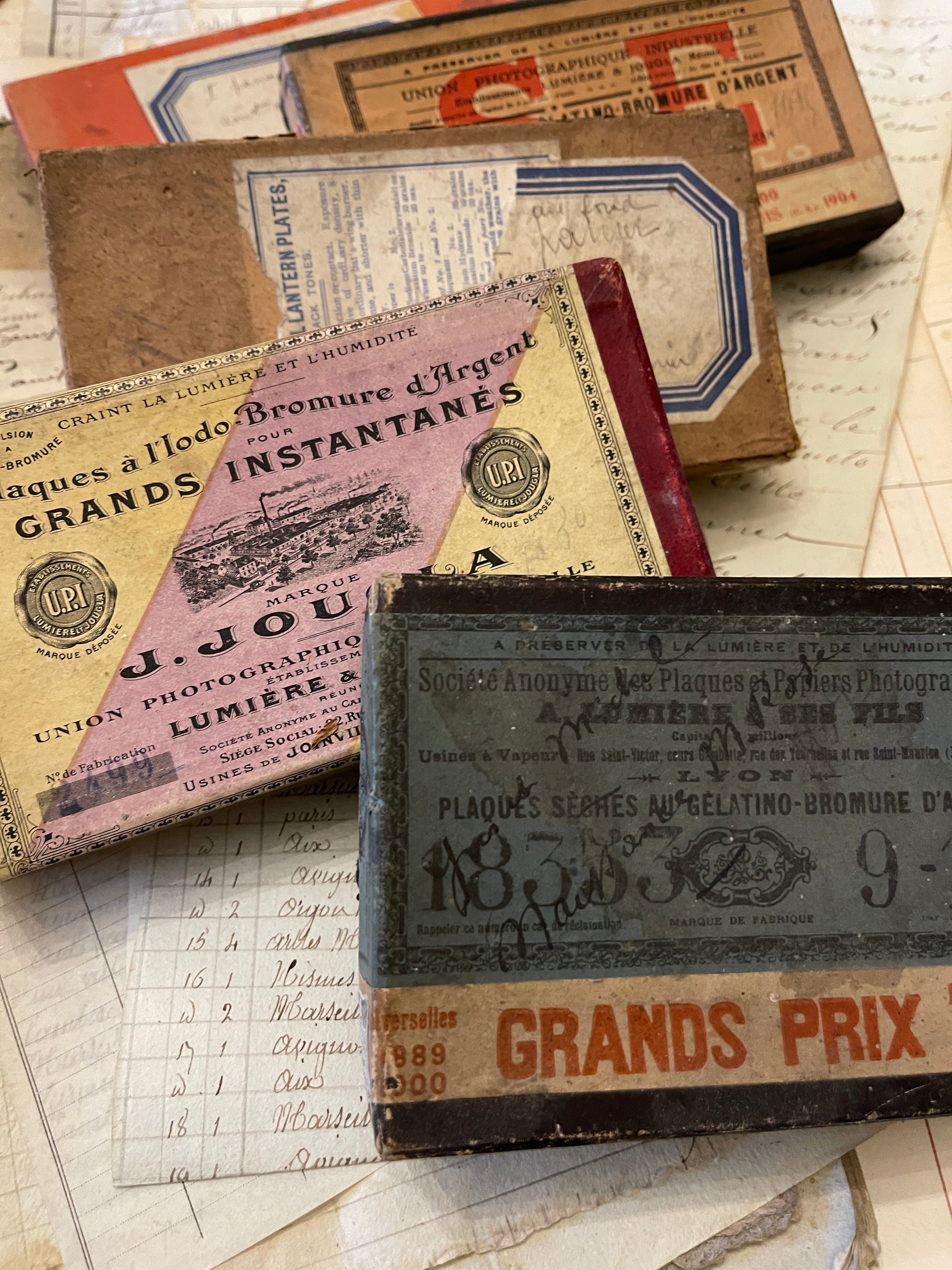 Original Antique French Paper Boxes - Set S