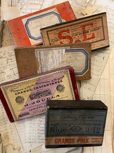 Original Antique French Paper Boxes - Set S