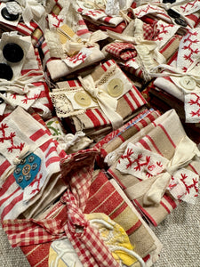 Antique French Red or Blue Scrap Bundles