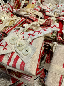Antique French Red or Blue Scrap Bundles