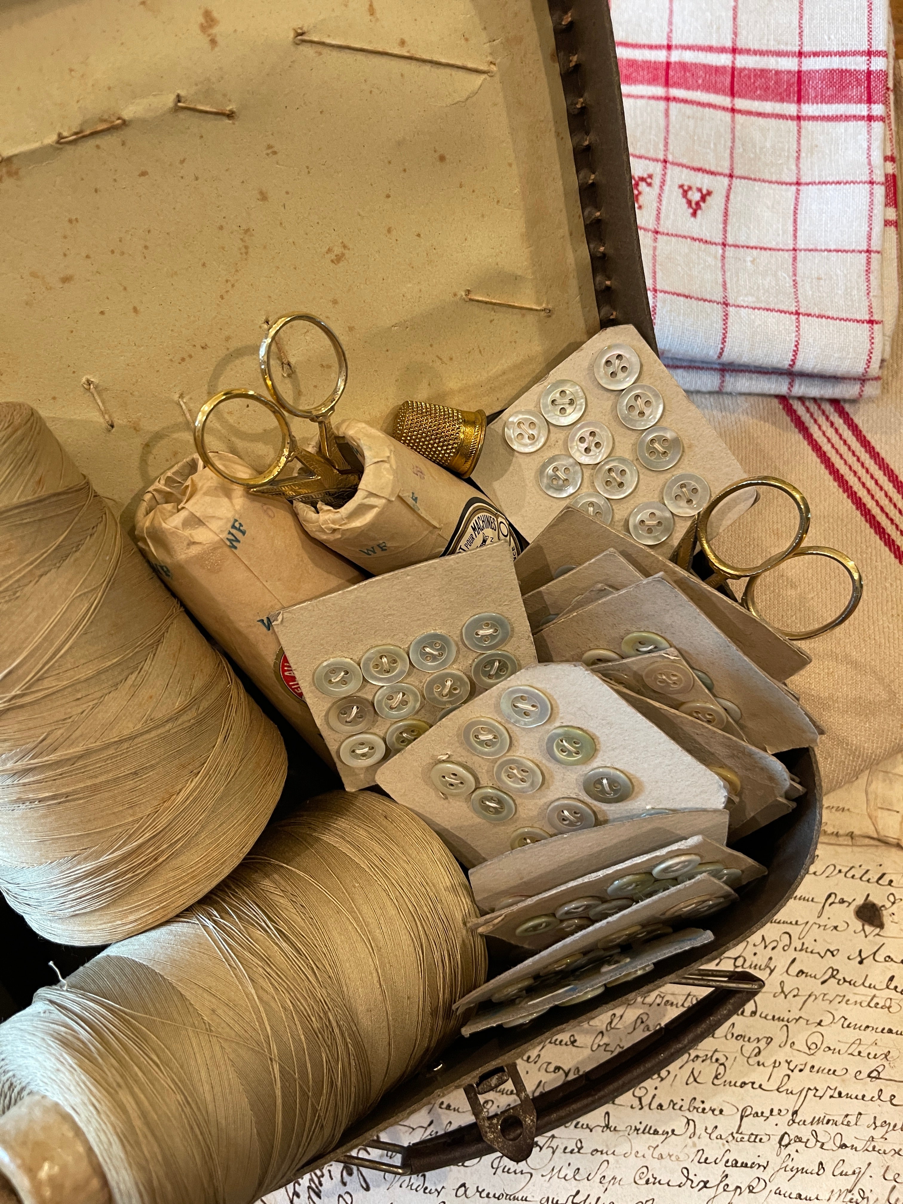 Antique French Button Cards