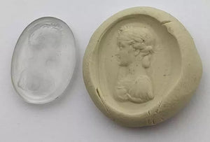 1800s Victorian Classical Cameo Glass Intaglio Seal