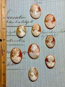 Carved Italian Shell Cameos Circa 1800s - B