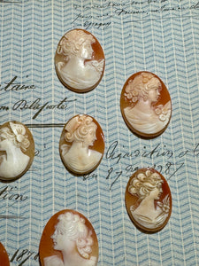 Carved Italian Shell Cameos Circa 1800s - B