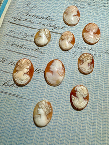 Carved Italian Shell Cameos Circa 1800s - B