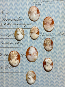 Carved Italian Shell Cameos Circa 1800s - B