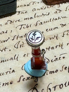 1800s Antique Carved Carnelian flower Seal
