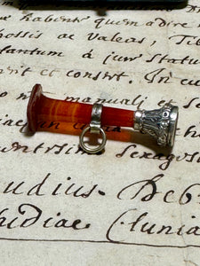 1800s Antique Carved Carnelian flower Seal
