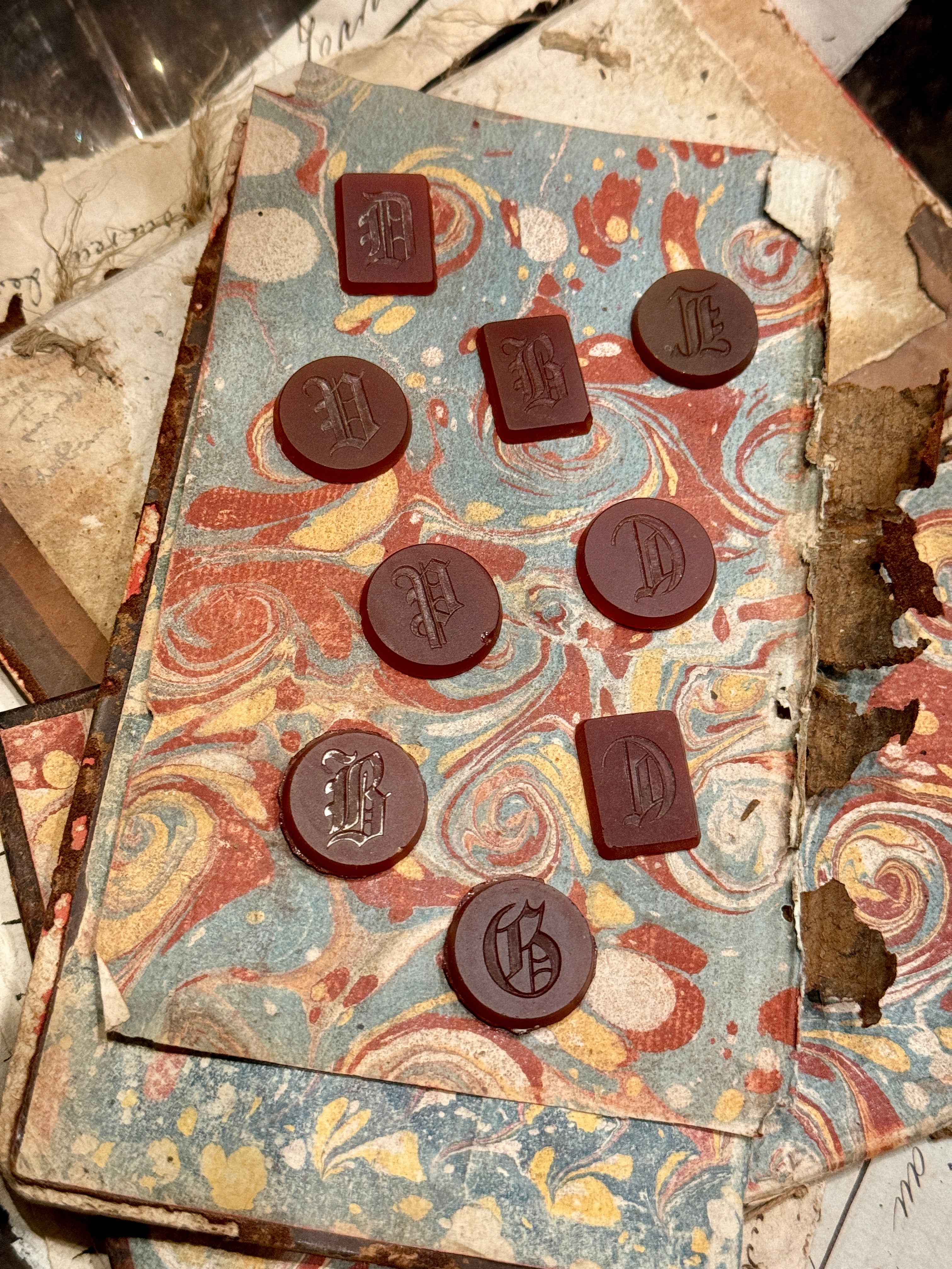 Antique French 1800s Carved Carnelian Monograms
