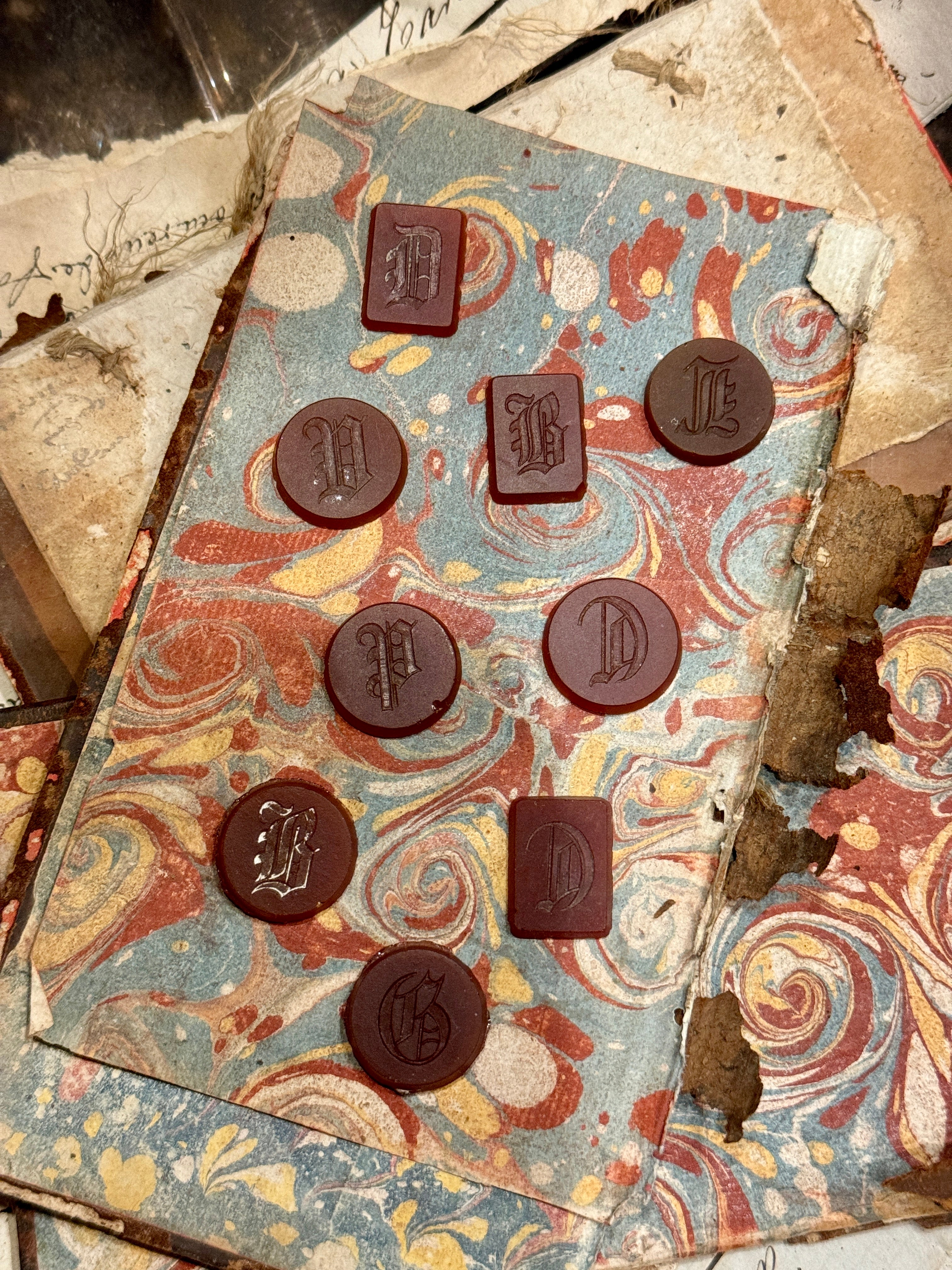 Antique French 1800s Carved Carnelian Monograms