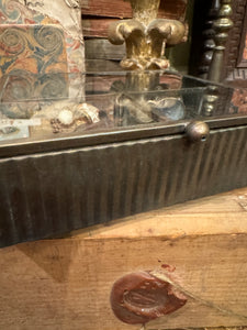 Small Brass Square Box with Glass Lid