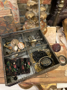 Small Brass Square Box with Glass Lid