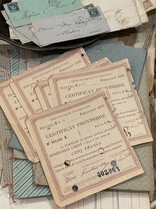 Antique French Provisional Certificates in sets of 5