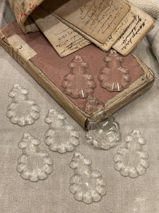 Antique French Fat Scalloped Pendalogue Crystal Prisms