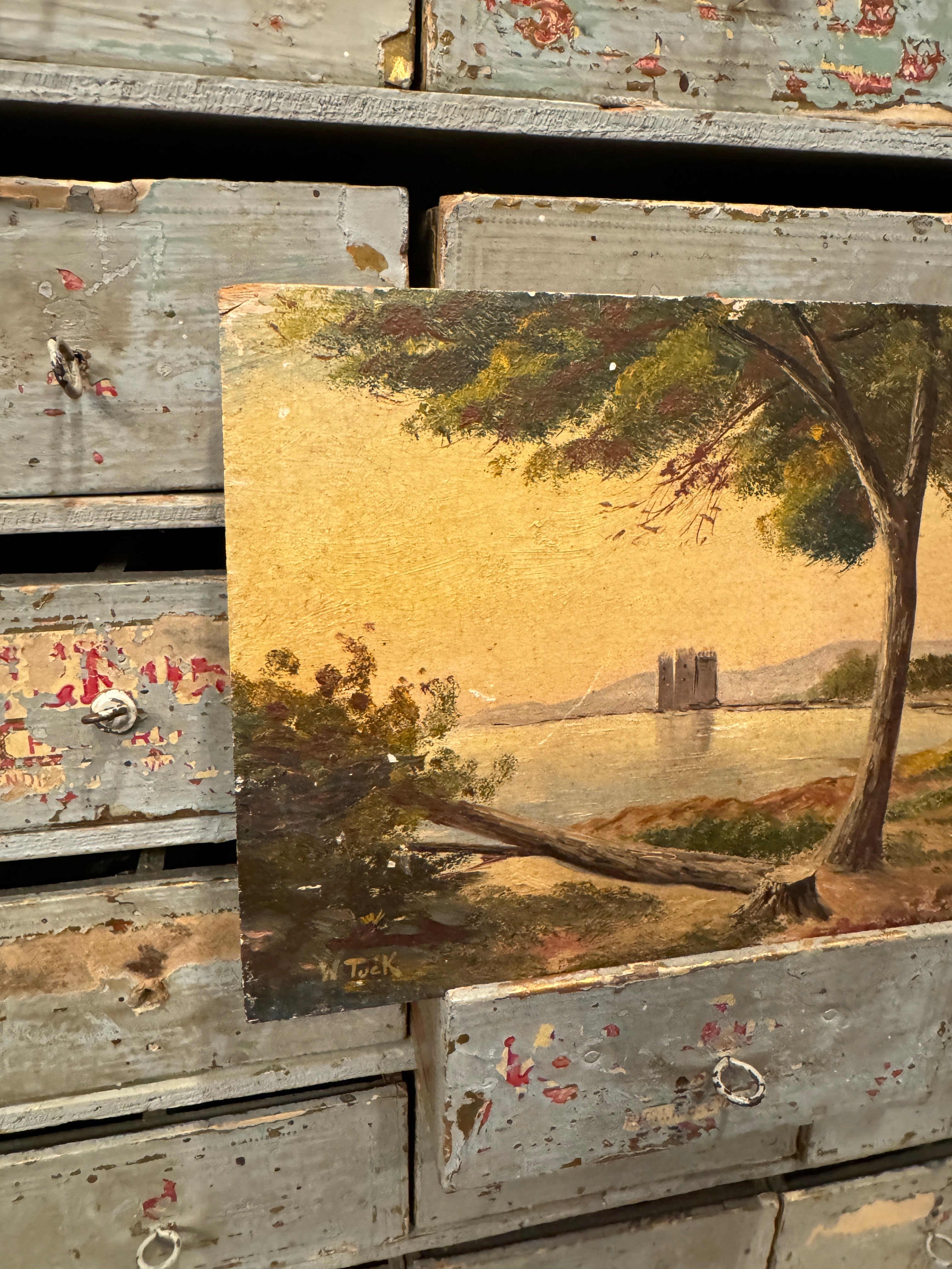 Beautiful French Castle on a Lake Painting