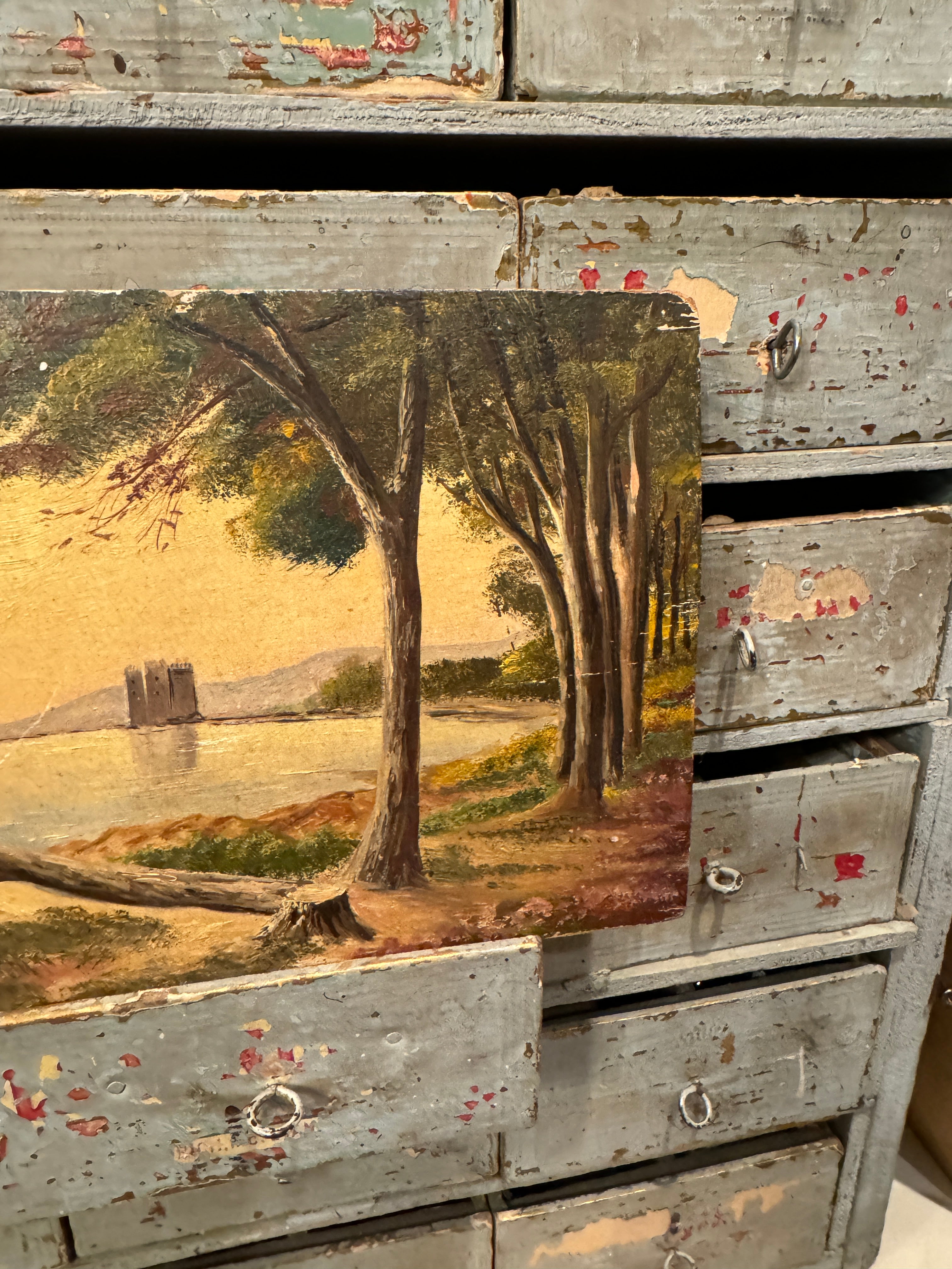 Beautiful French Castle on a Lake Painting