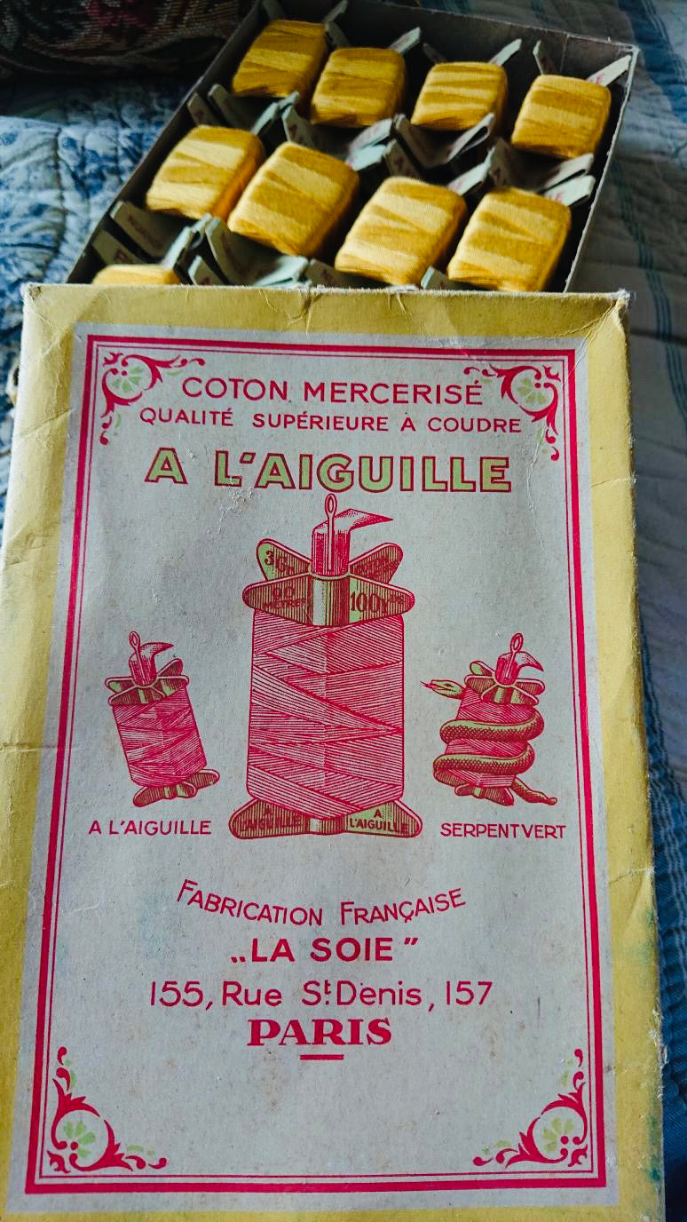 Antique Haberdashery Collection of Yellow Coton Mercerise