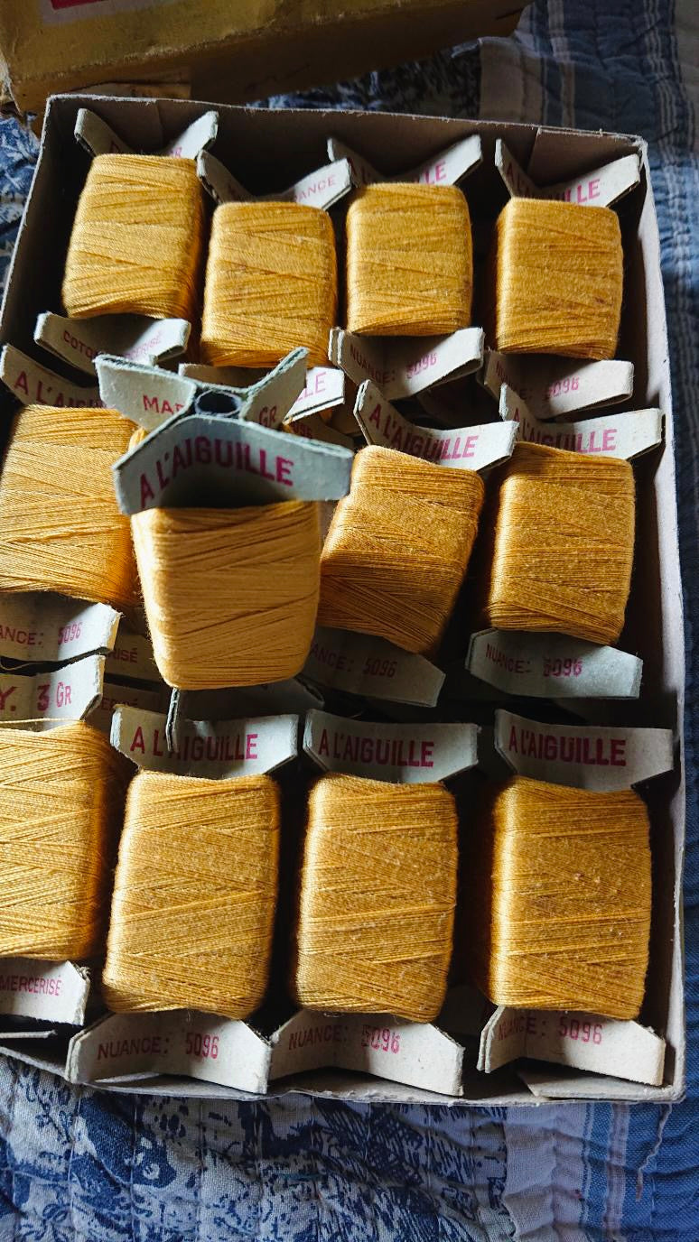 Antique Haberdashery Collection of Yellow Coton Mercerise