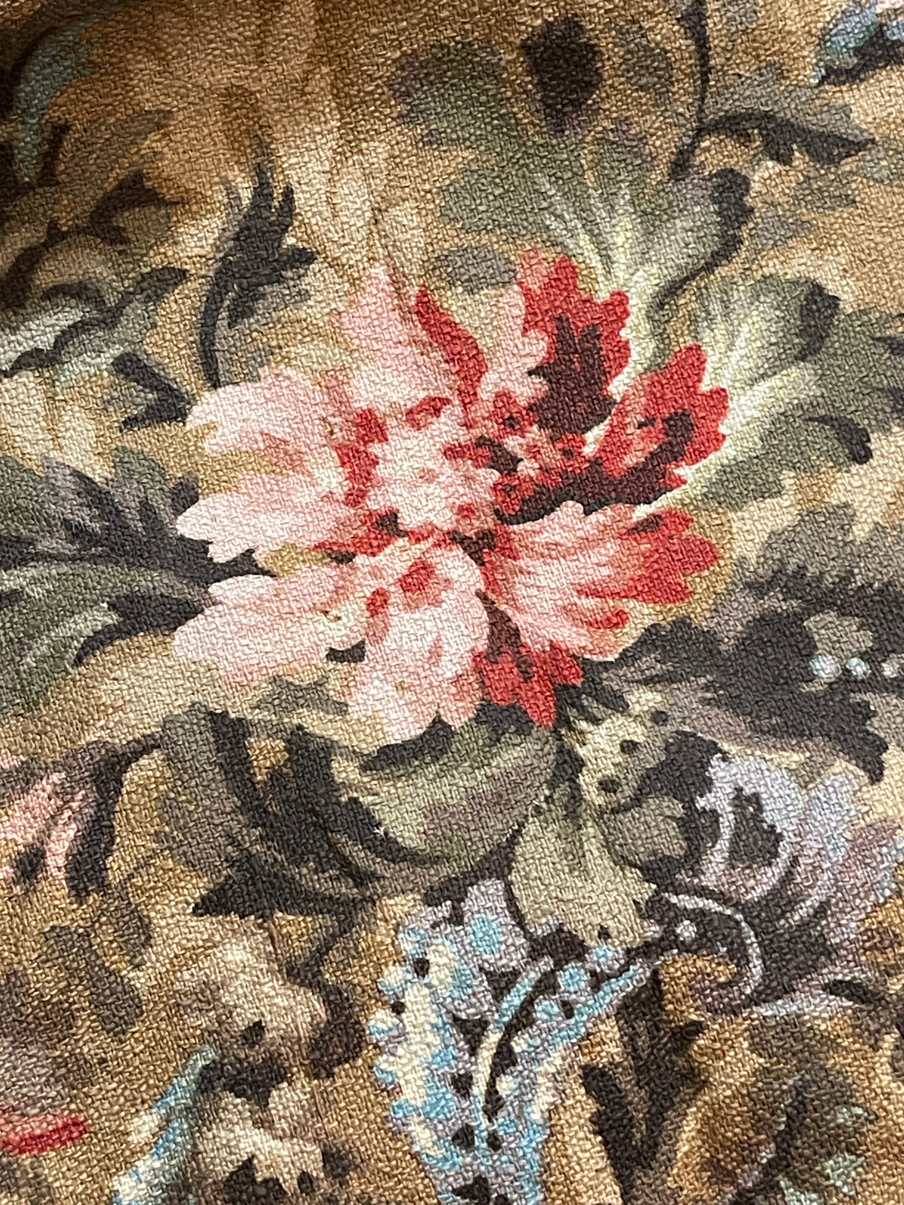 Beautiful 1800's Cotton Weave Floral *