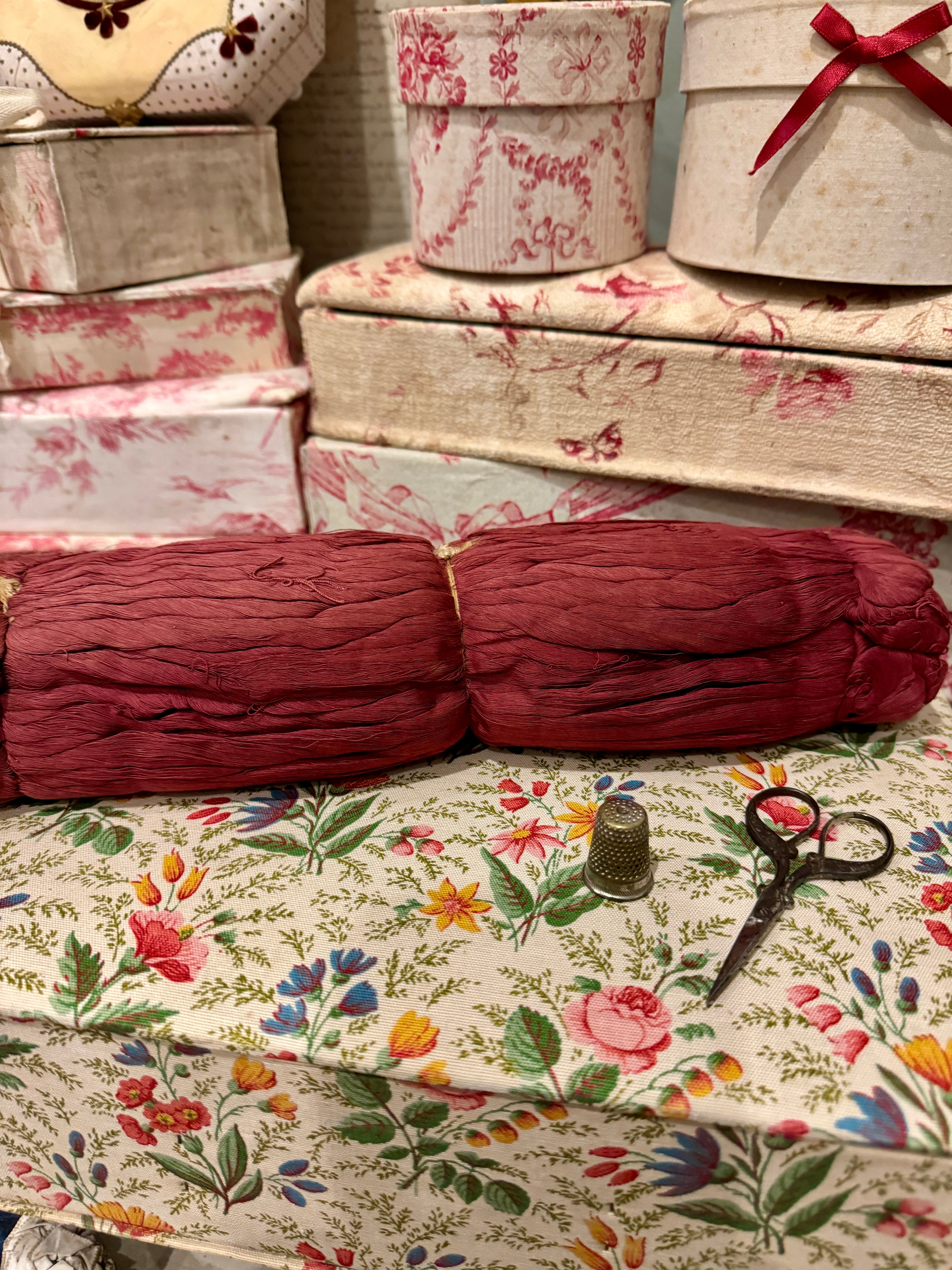 Beautiful Antique French Thread - Cranberry