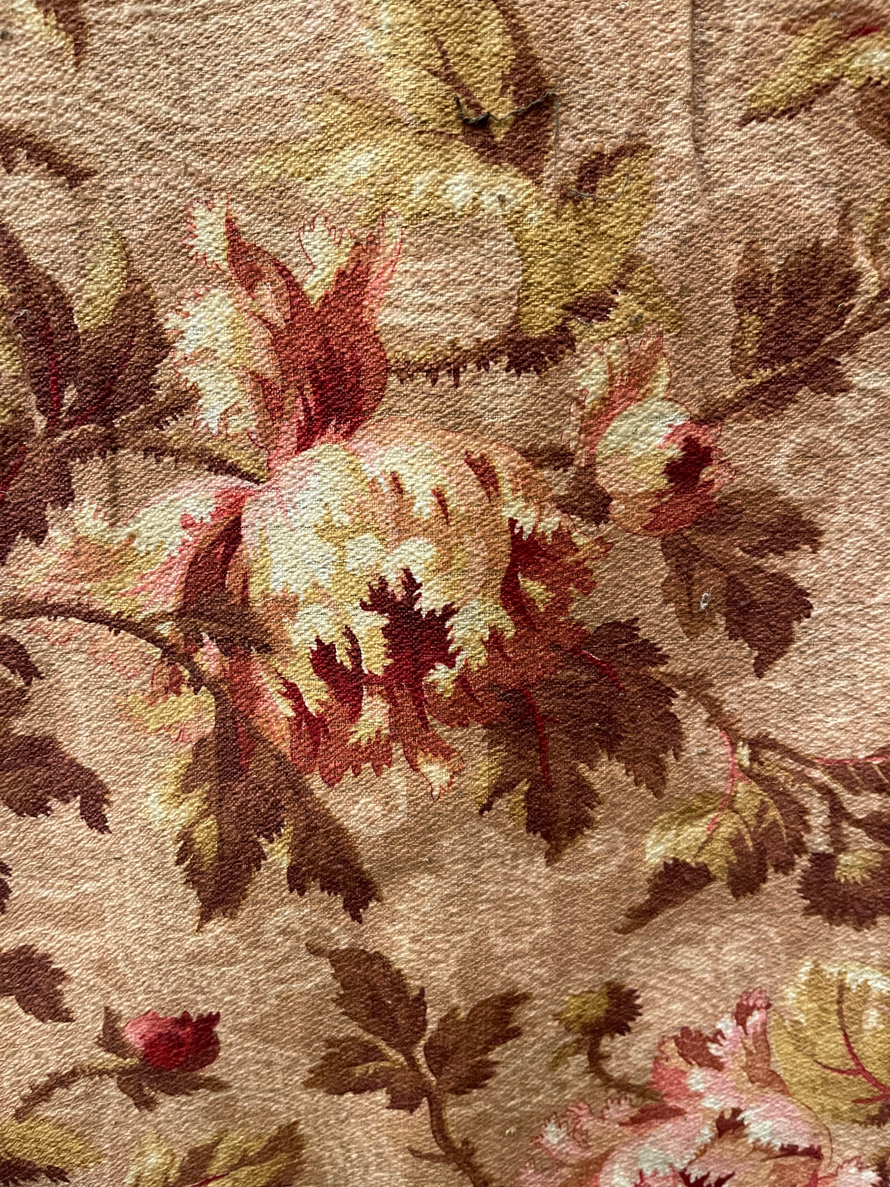 Antique 1800's French Textured Cretonne Cotton Weave