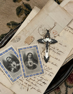 Antique French Mother of Pearl Crucifix Cross
