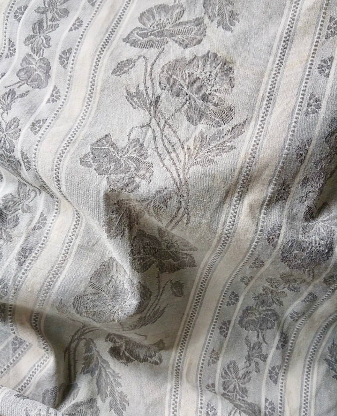Antique 1800s Damask Ticking  *