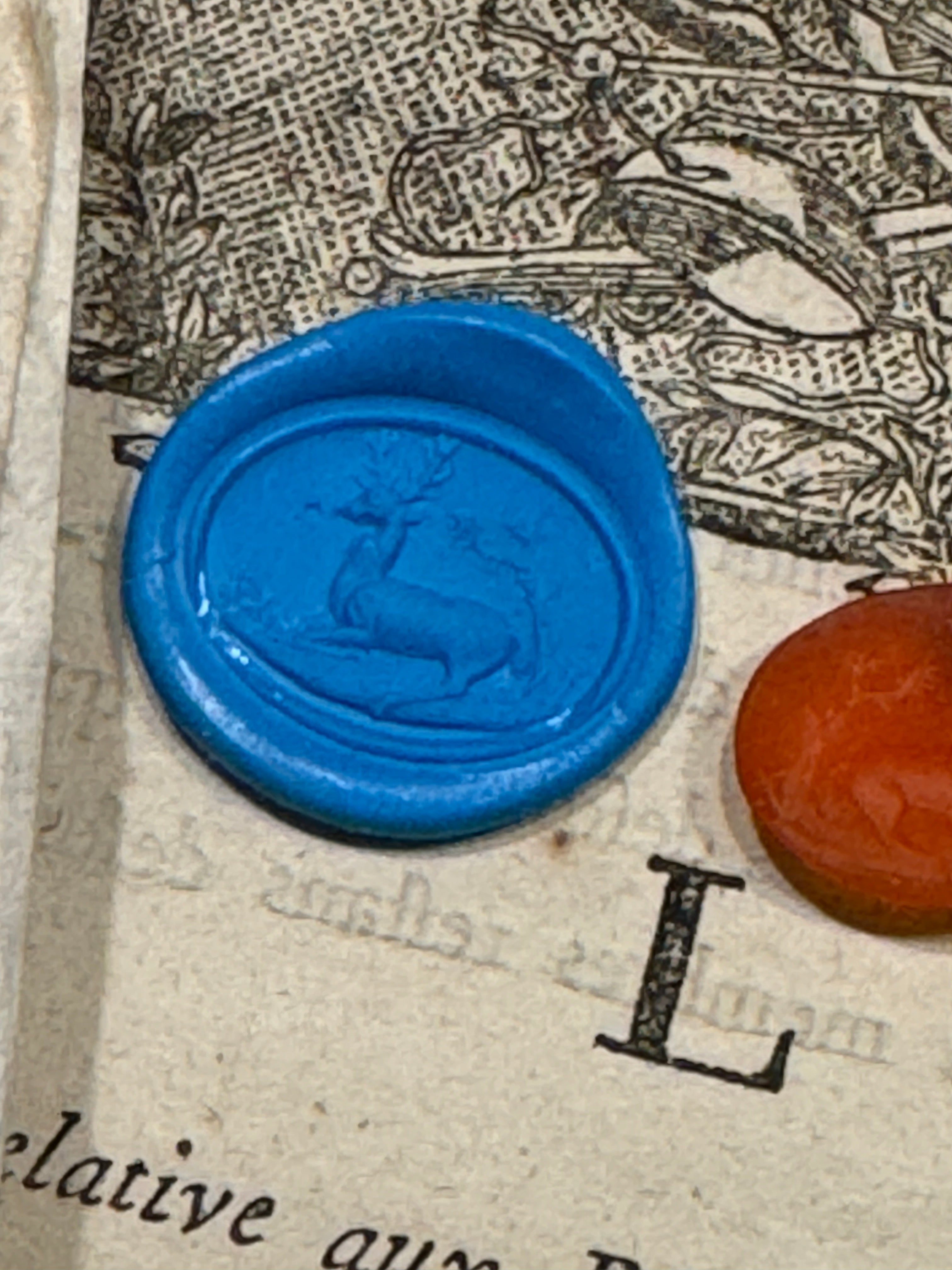 Antique Glass Stag Seal
