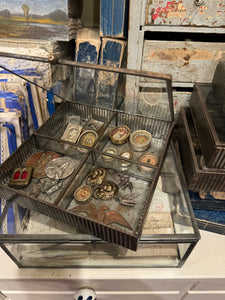 Large Brass Square Box with Glass Lid