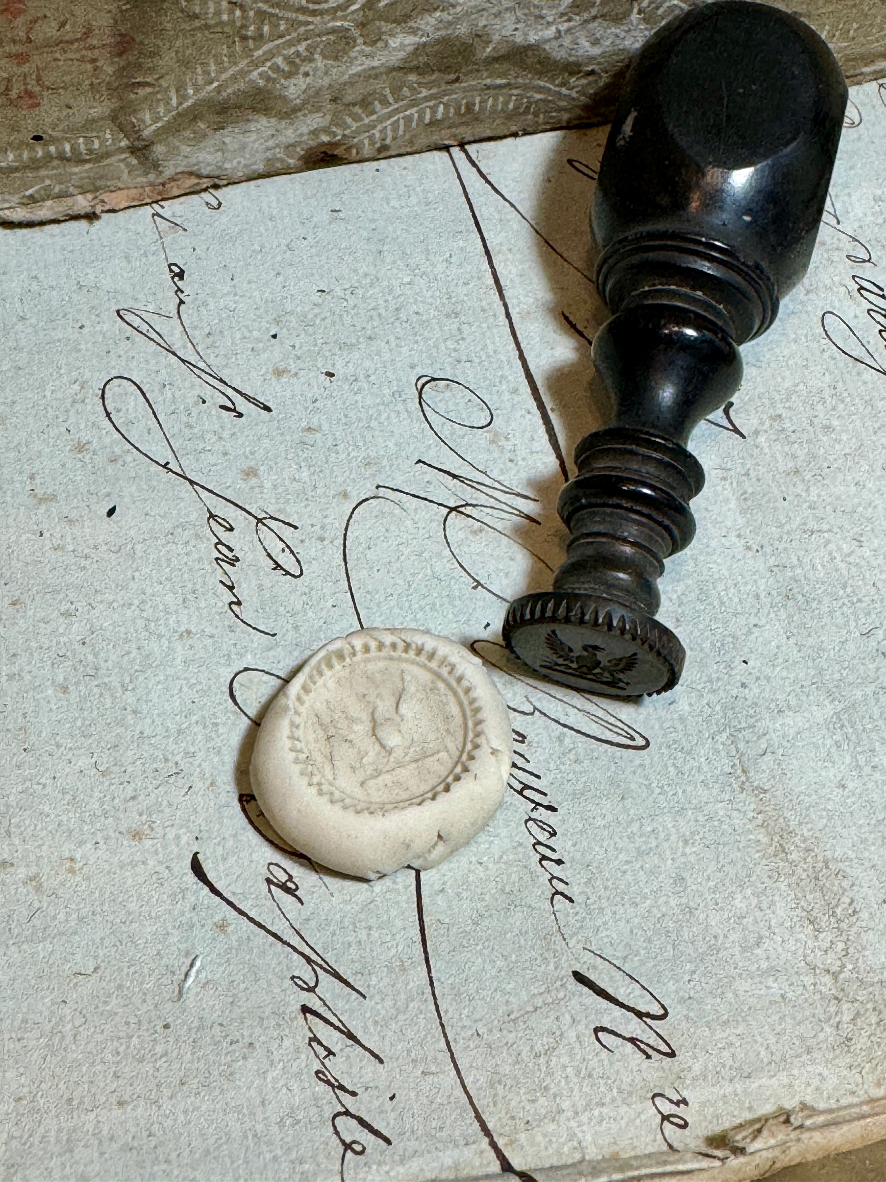 Antique Eagle Crest Seal Stamp Circa 1800s
