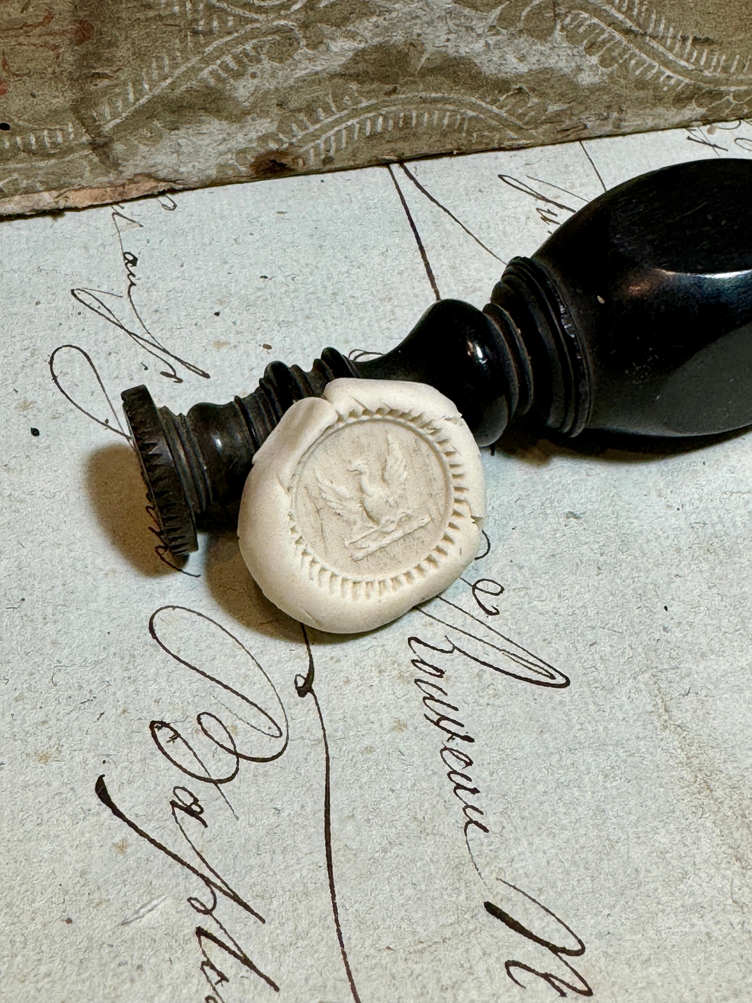 Antique Eagle Crest Seal Stamp Circa 1800s
