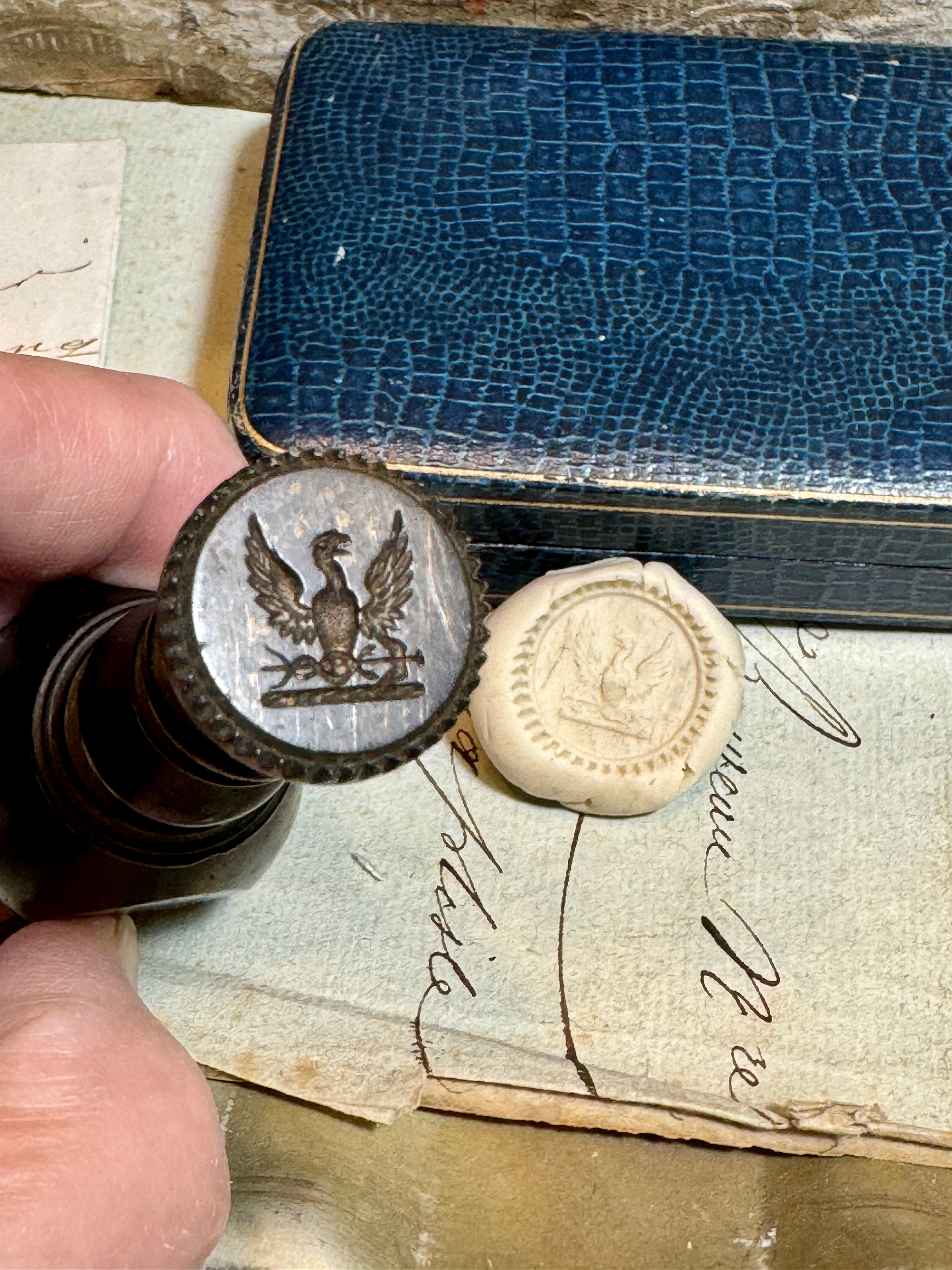Antique Eagle Crest Seal Stamp Circa 1800s