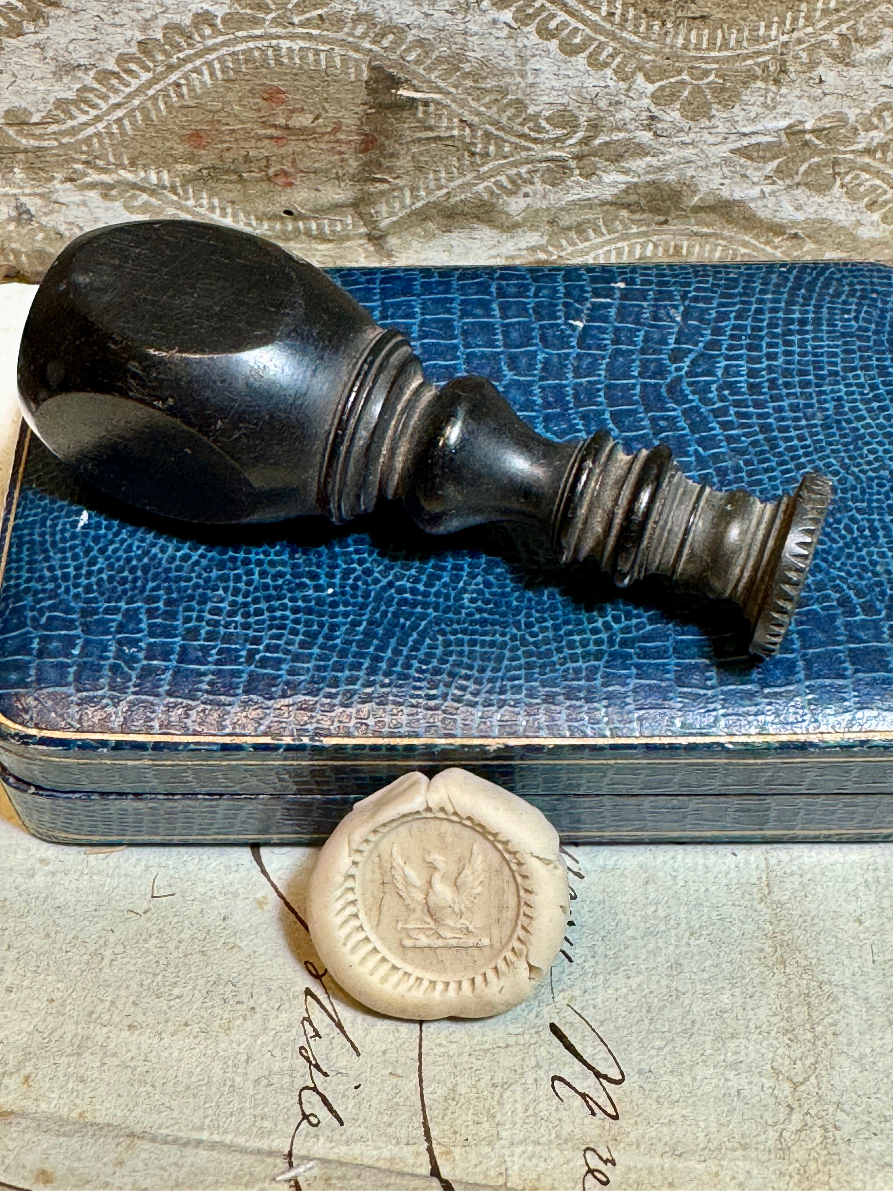 Antique Eagle Crest Seal Stamp Circa 1800s