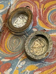 1800s French Empty Casket Seal Relic Containers